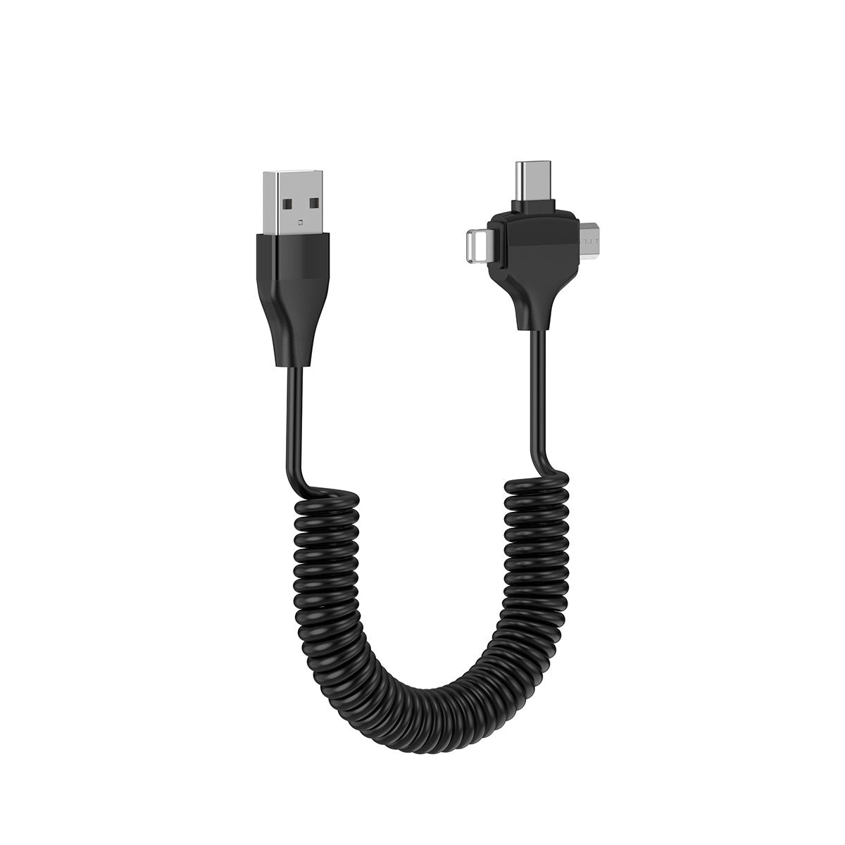 Wiwu Spiral Tasarımlı Micro Type-C ve Lightning 3in1 Spring Spiral Kablo 1m - 13 Wiwu Spiral Tasarımlı Micro Type-C ve Lightning 3in1 Spring Spiral Kablo 1m - 13